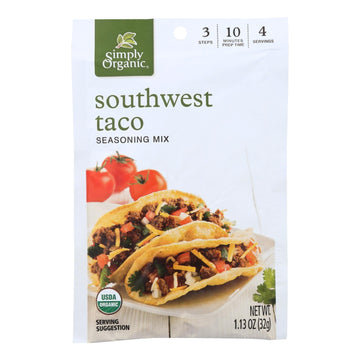 Simply Organic Mild Taco Seasoning Mix - Case Of 12 - 1.13 Oz. - Maras Green