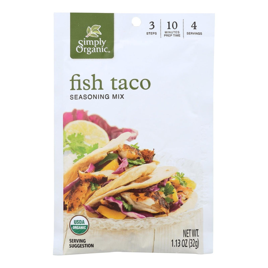 Simply Organic Seasoning Mix - Fish Taco - Case Of 12 - 1.13 Oz. - Maras Green