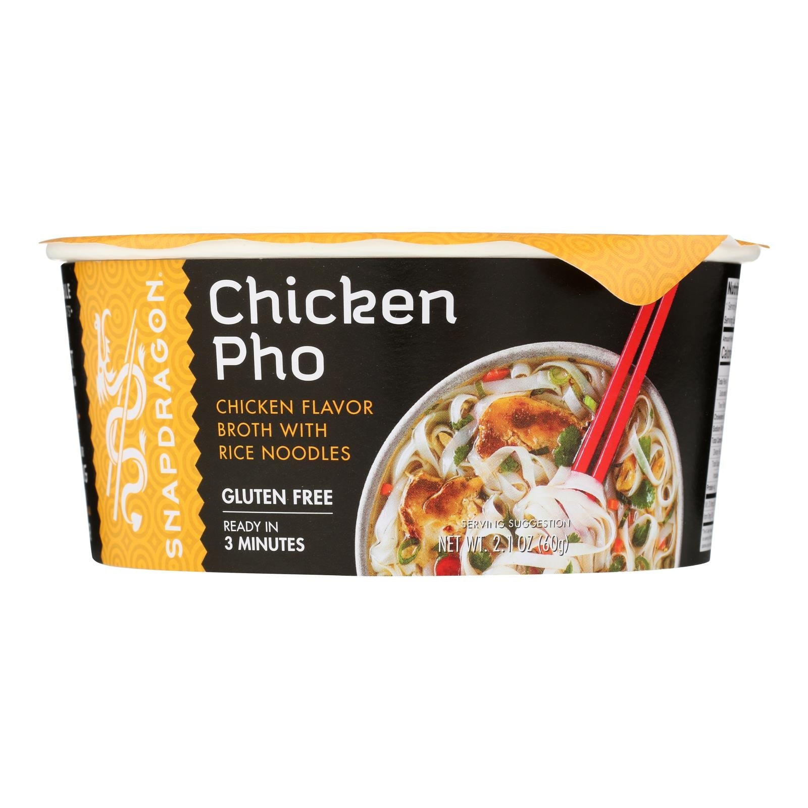Snapdragon Foods - Bowl Chicken Pho - Case Of 6 - 2.1 Oz - Maras Green