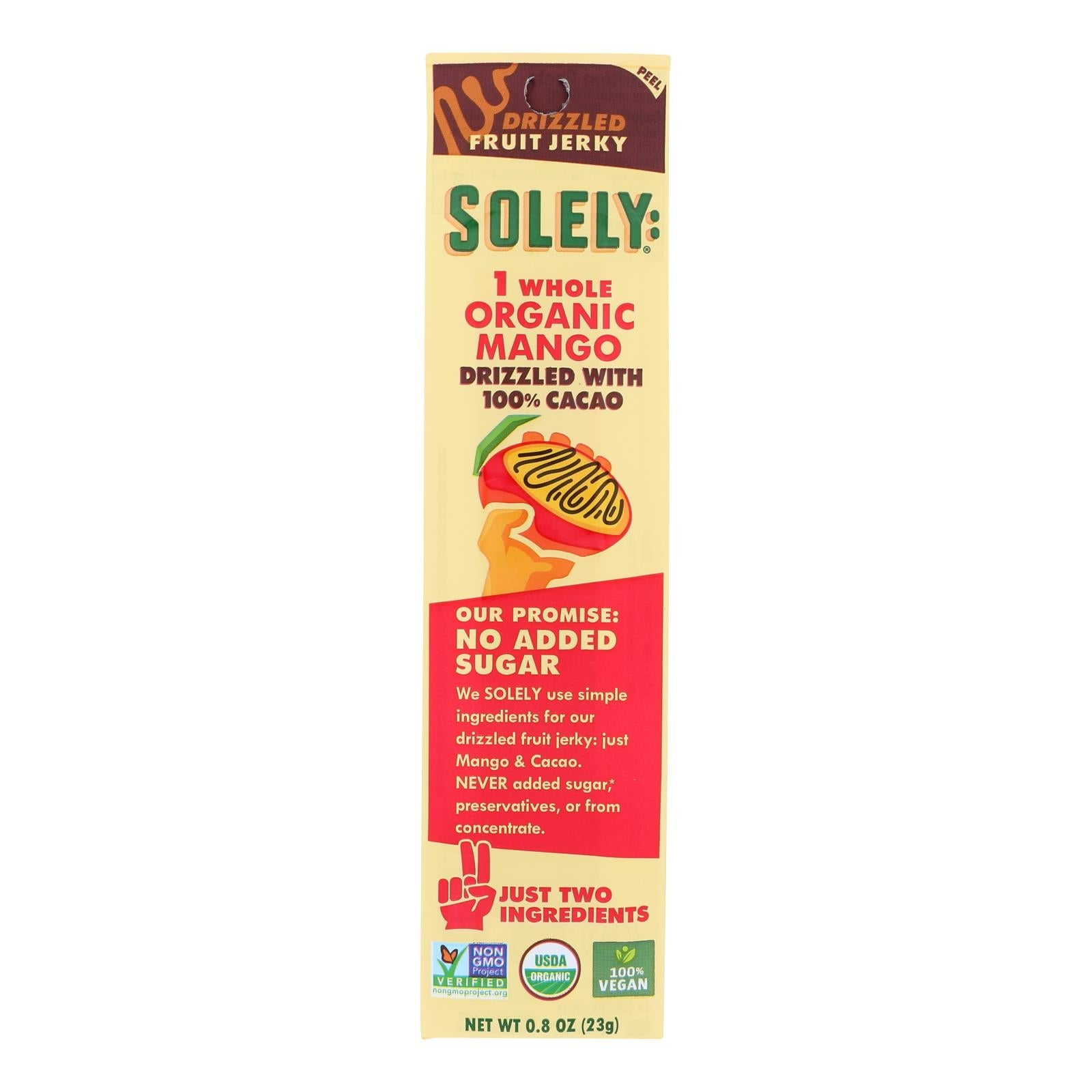 Solely - Fruit Jrky Mango Cacao - Case Of 12 - .8 Oz - Maras Green