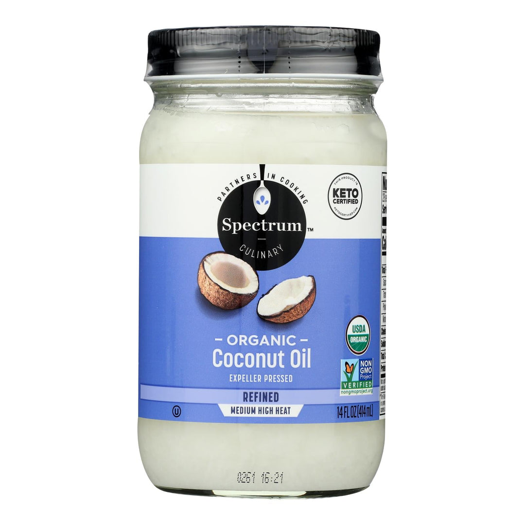 Spectrum Naturals Organic Refined Coconut Oil - Case Of 12 - 14 Fl Oz. - Maras Green