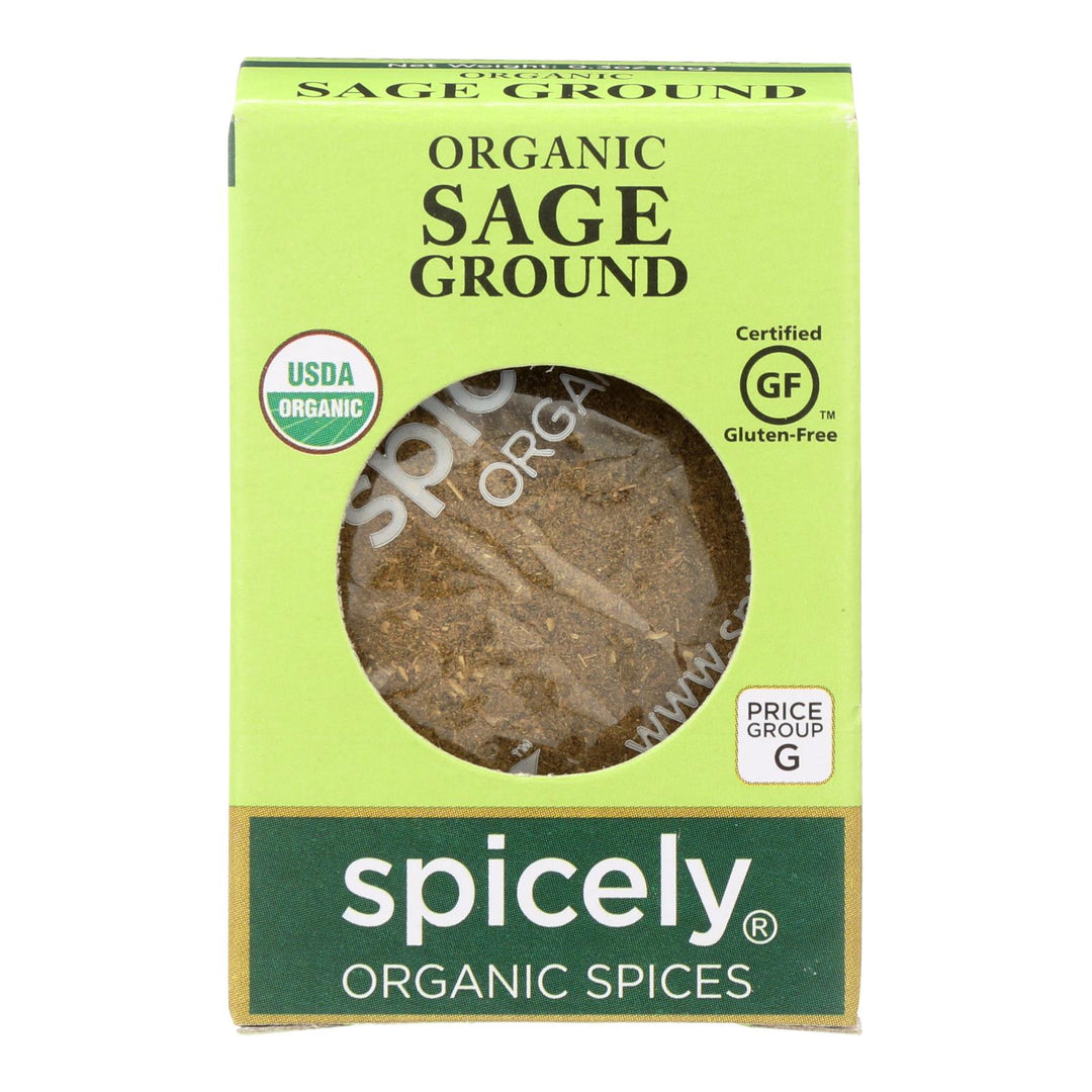 Spicely Organics - Organic Sage - Ground - Case Of 6 - 0.3 Oz. - Maras Green