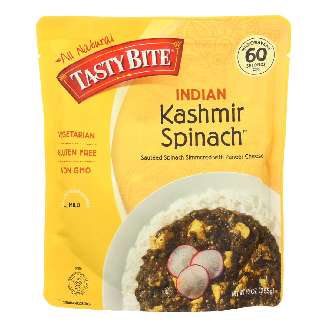 Tasty Bite Entrees - Indian Cuisine - Kashmir Spinach - 10 Oz - Case Of 6 - Maras Green