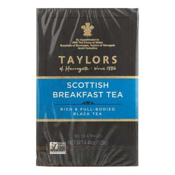 Taylors Of Harrogate Scottish Breakfast Tea Bags - Case Of 6 - 50 Bag - Maras Green