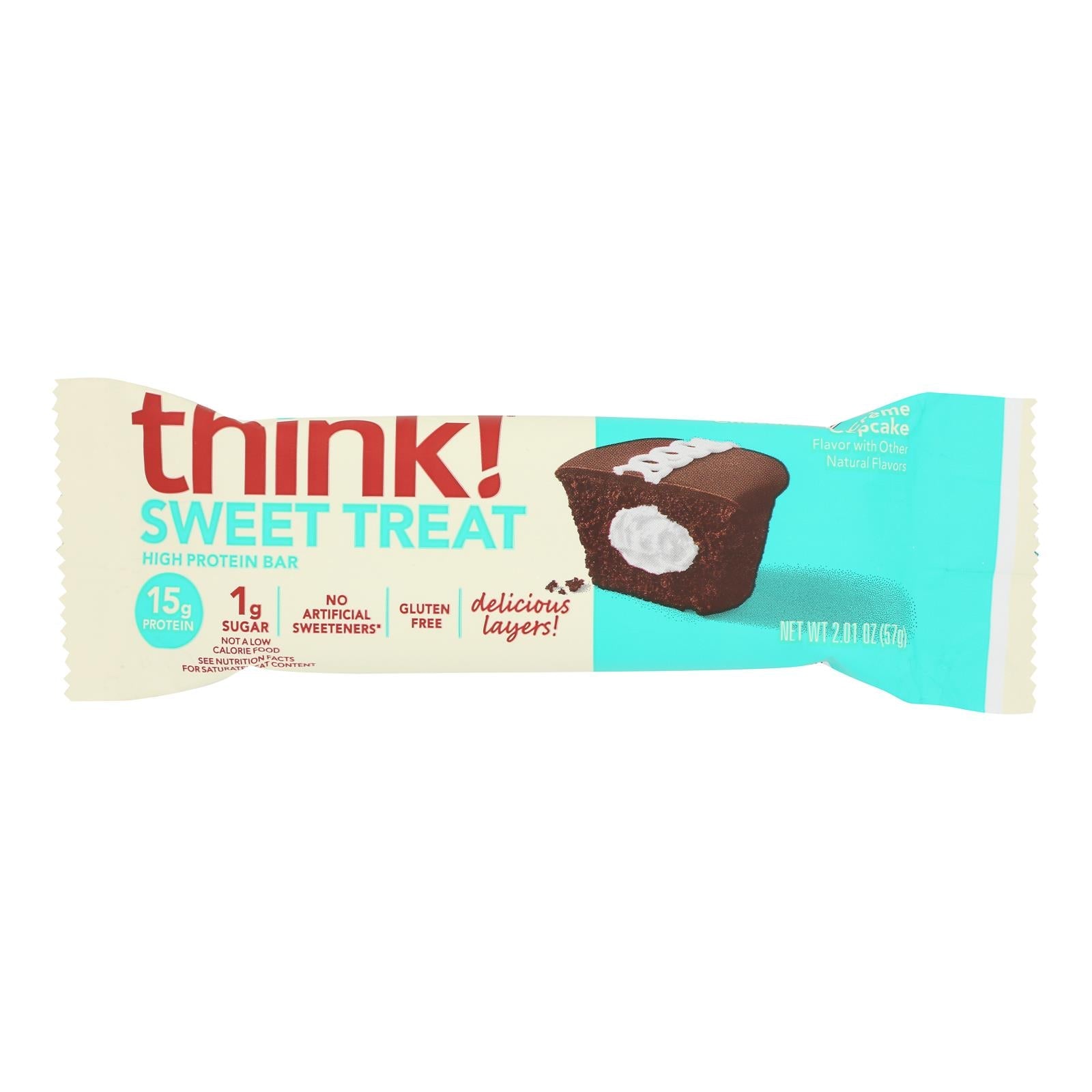 Think! - Bar Chocolate Cream Cupcake Protein - Case Of 10 - 2.01 Ounces - Maras Green