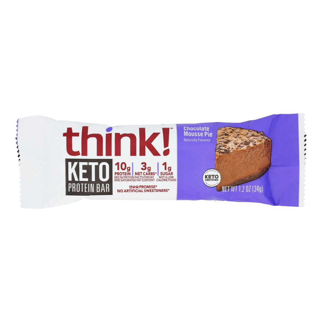Think! - Protein Bar Kto Chocolate Mous Pie - Case Of 10 - 1.2 Oz - Maras Green