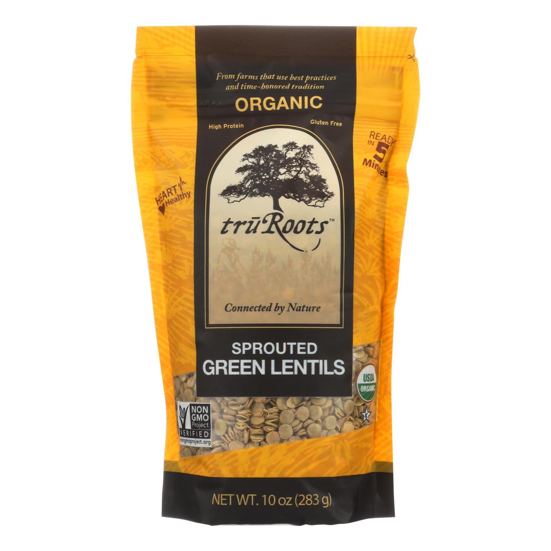 Truroots Organic Green Lentils - Sprouted - Case Of 6 - 10 Oz. - Maras Green