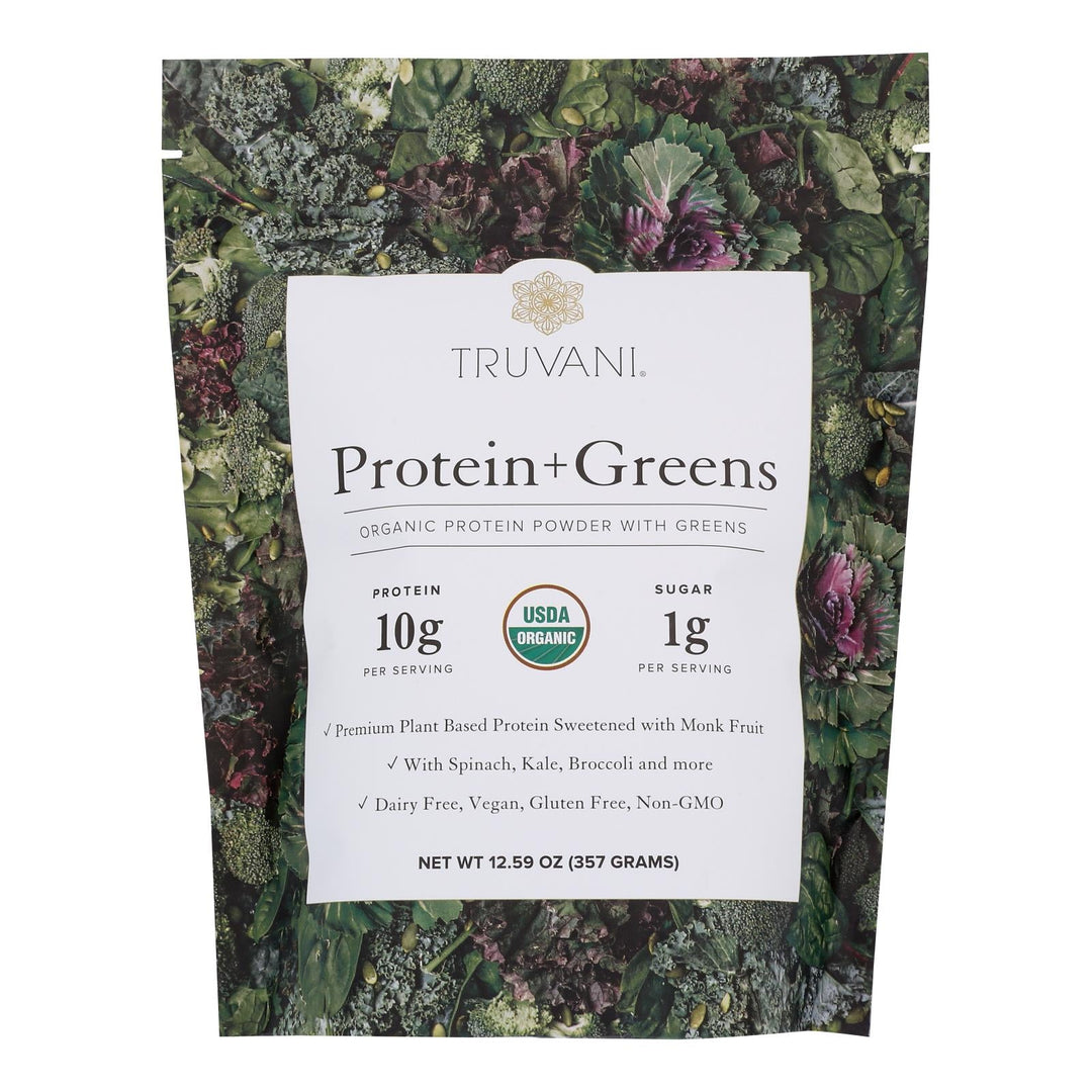 Truvani - Protein Powder Greens - 1 Each - 12.59 Oz - Maras Green
