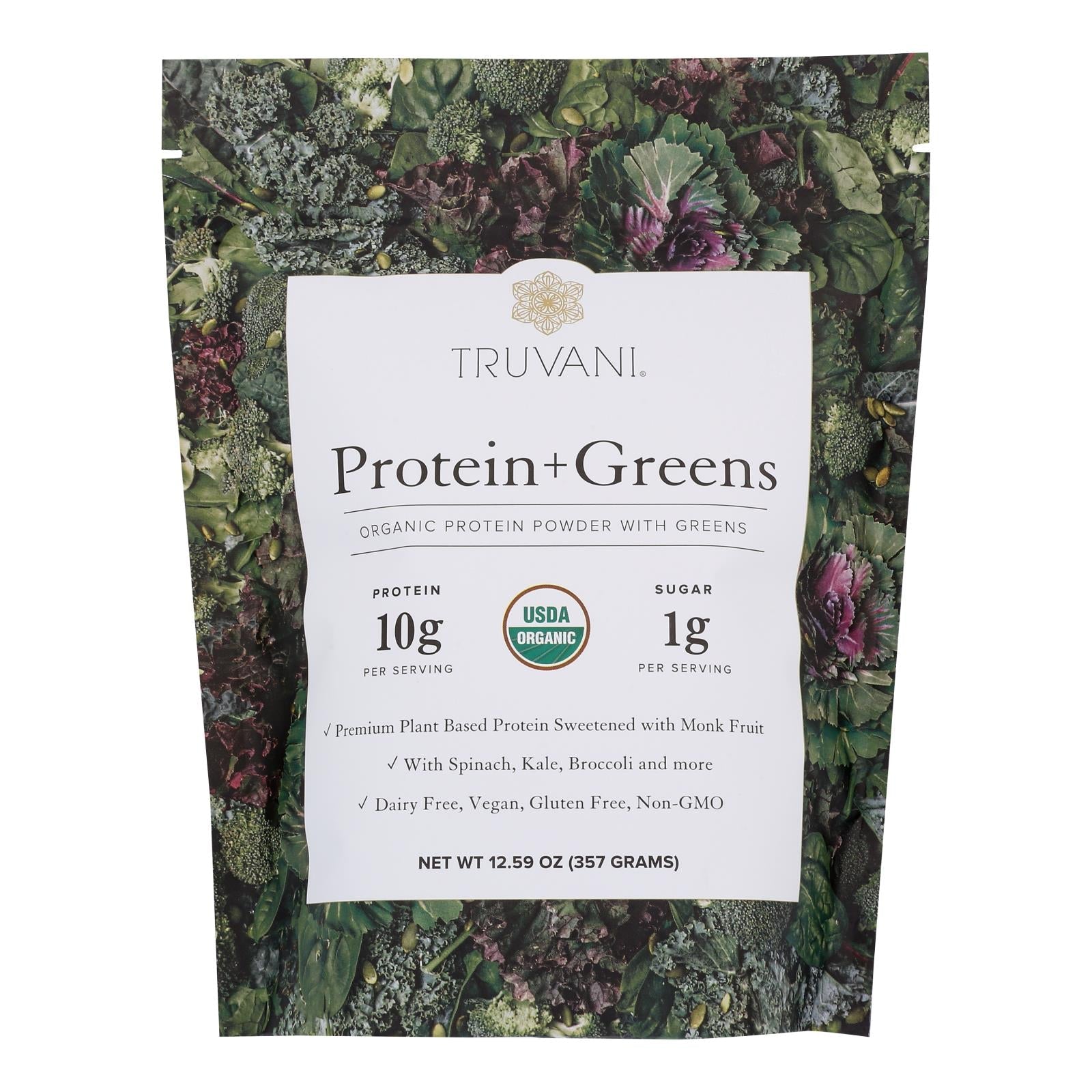 Truvani - Protein Powder Greens - 1 Each - 12.59 Oz - Maras Green