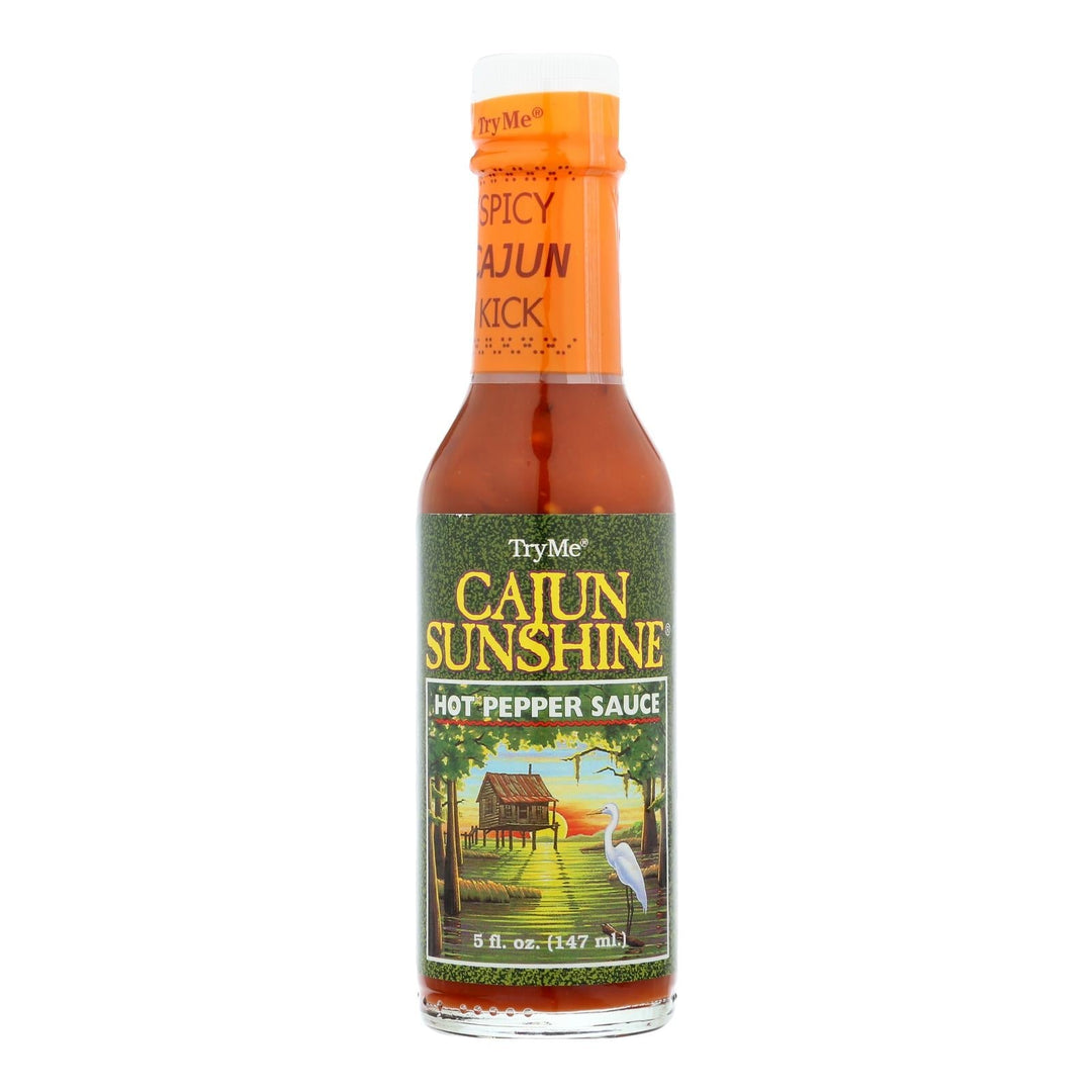 Try Me Cajun Sunshine - Hot Pepper Sauce - Case Of 6 - 5 Oz. - Maras Green