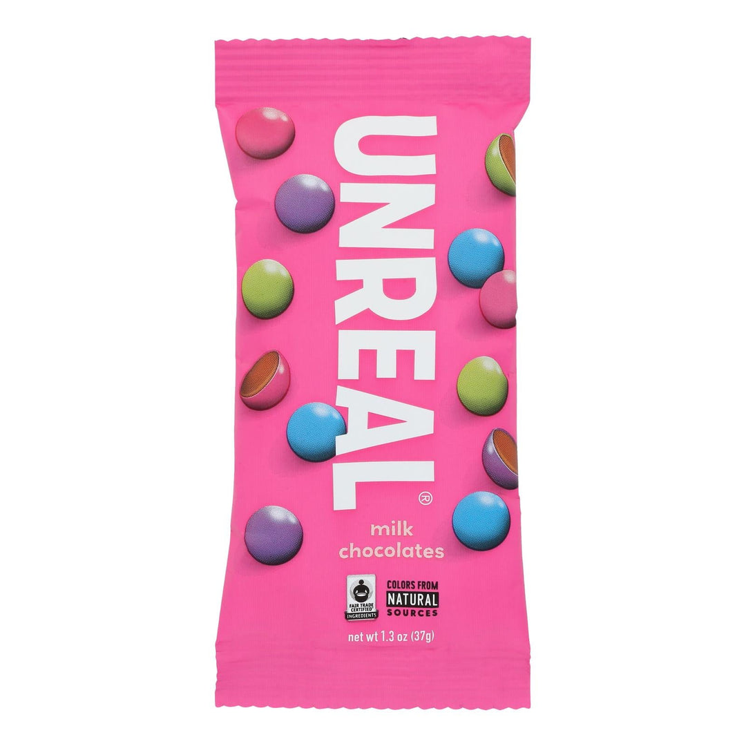 Unreal - Chocolate Gems Milk Chocolate - Case Of 12 - 1.3 Oz - Maras Green