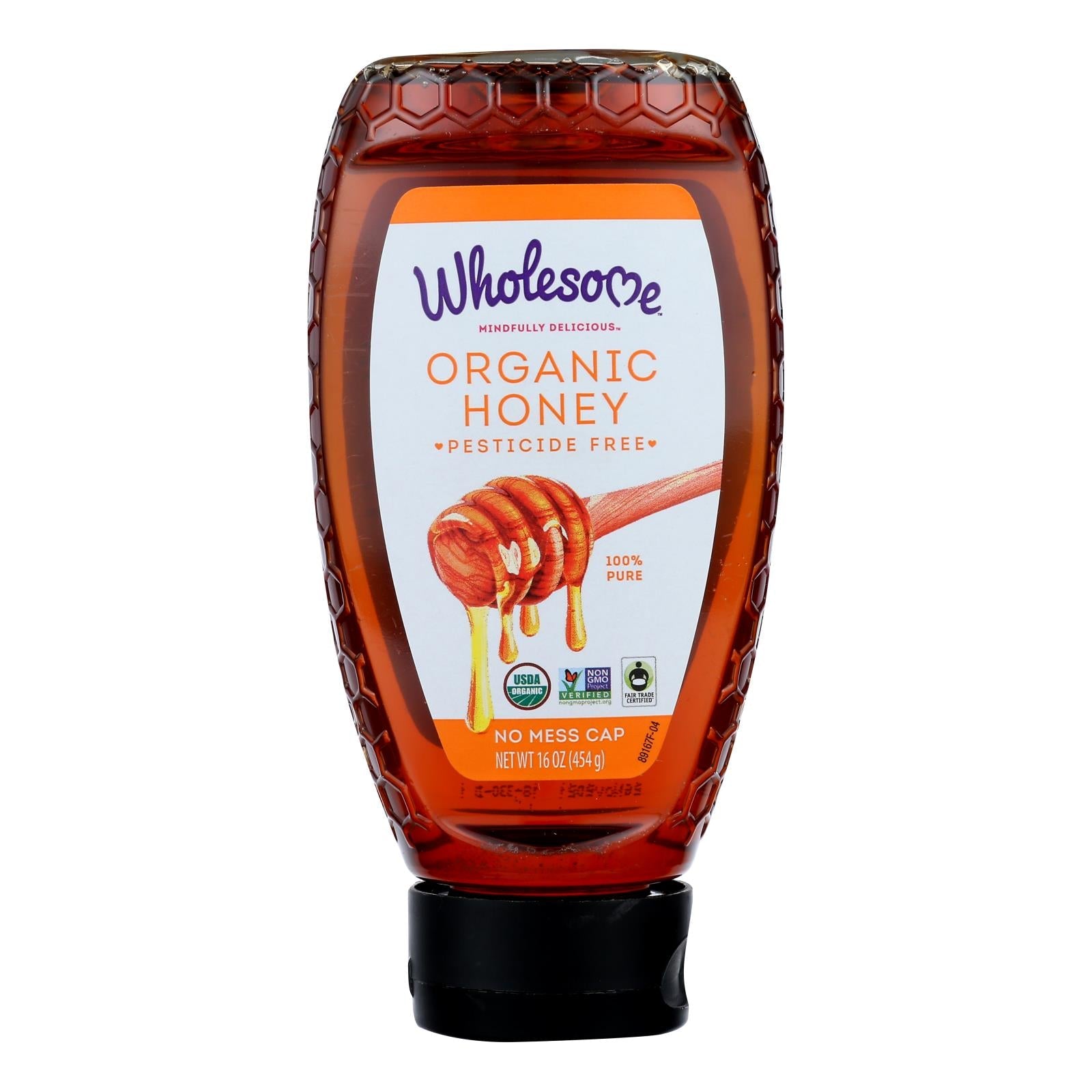Wholesome Sweeteners Honey - Organic - Amber - Squeeze Bottle - 16 Oz - Case Of 6 - Maras Green