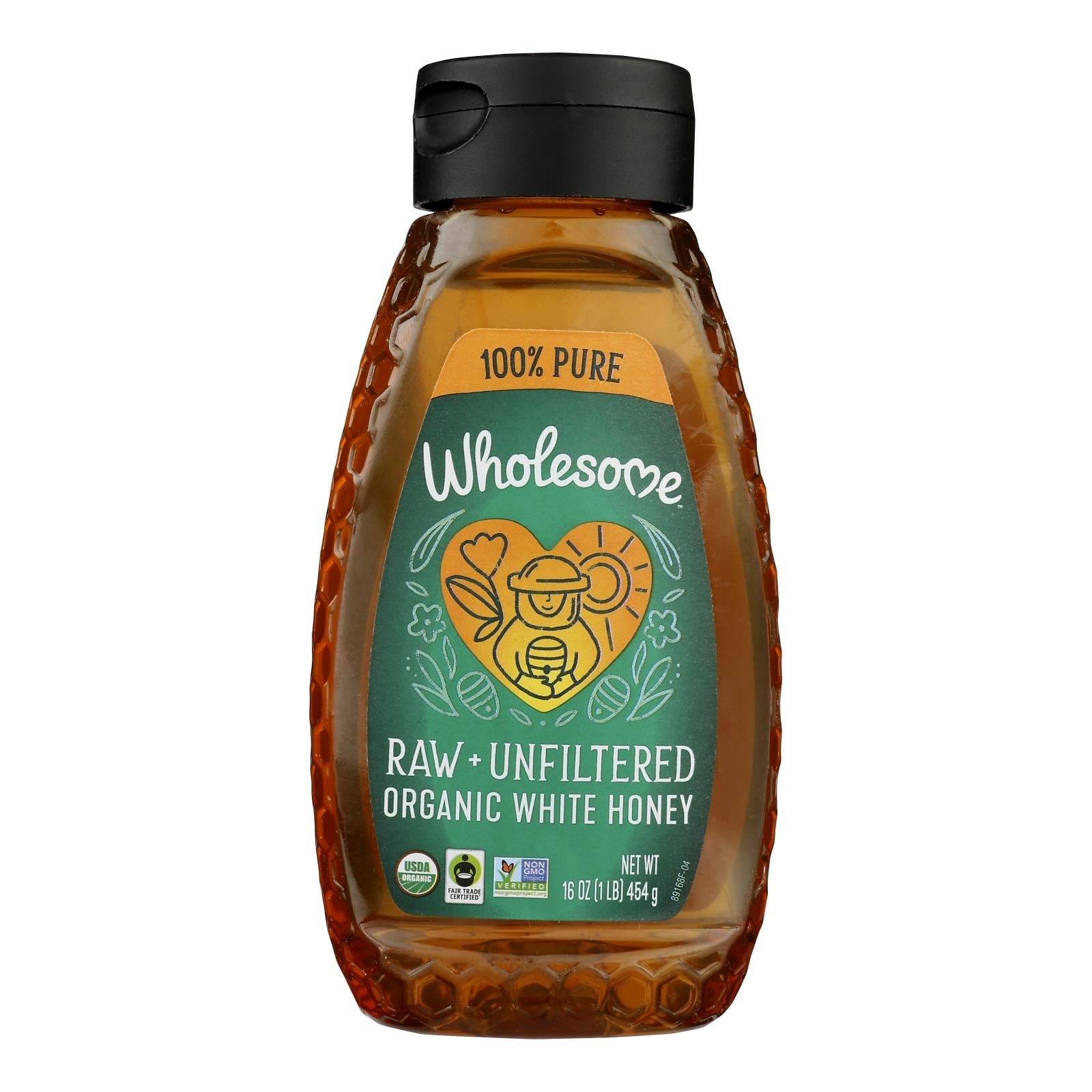 Wholesome Sweeteners Honey - Organic - White - Unfliltered - Squeeze - Case Of 6 - 16 Oz - Maras Green