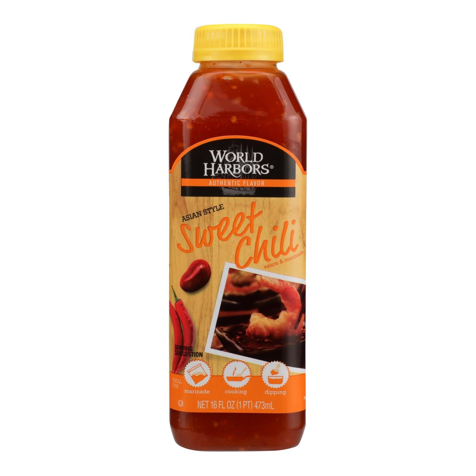 World Harbor Roasted Asian Style Sweet Chili Marinade And Sauce - Case Of 6 - 16 Fl Oz. - Maras Green
