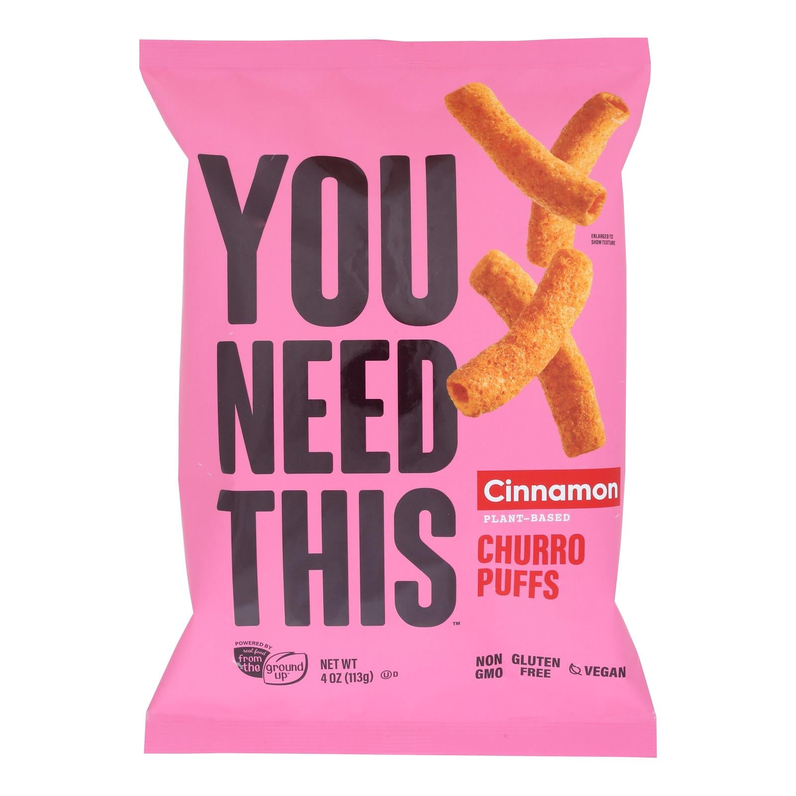 You Need This - Churro Puffs Cinnamon - Case Of 12 - 4 Oz - Maras Green