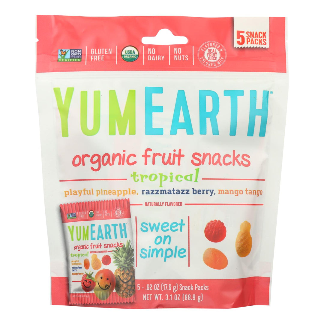 Yumearth Organics Organic - Raspberry - Pineapple - Mango - Case Of 12 - 3.1 Oz. - Maras Green