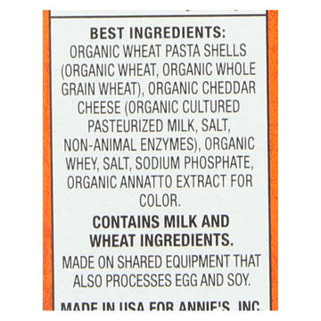 Annies Homegrown Macaroni And Cheese - Organic - Grass Fed - Shells And Real Aged Cheddar - 6 Oz - Case Of 12 - Maras Green