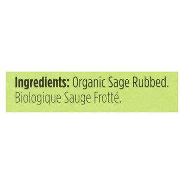 Spicely Organics - Organic Sage - Rubbed - Case Of 6 - 0.1 Oz. - Maras Green