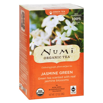 Numi Organic Tea Jasmine Green - 18 Tea Bags - Case Of 6 - Maras Green