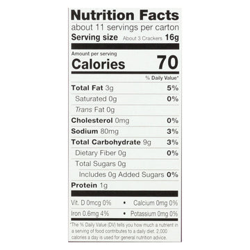 Miltons - Baked Crackers Hm Salt - Case Of 8 - 6 Oz - Maras Green