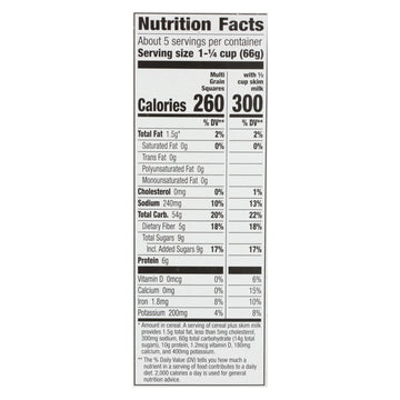 Cascadian Farm Cereal - Organic - Multi - grain Squares - 12.3 Oz - Case Of 10 - Maras Green