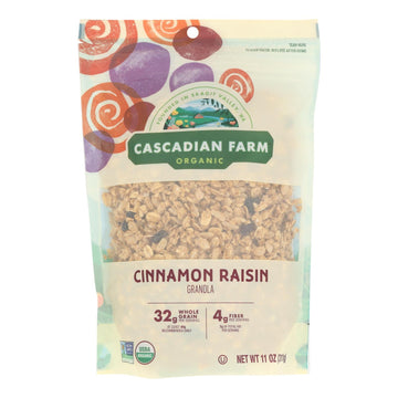 Cascadian Farm - Granola Organic Cinnamon Raisin - Case Of 4 - 11 Ounces - Maras Green