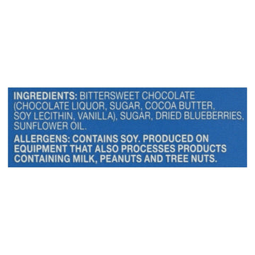 Endangered Species Natural Chocolate Bars - Dark Chocolate - 72 Percent Cocoa - Blueberries - 3 Oz Bars - Case Of 12 - Maras Green