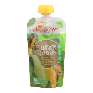 Happy Baby Happytot Organic Superfoods Spinach Mango And Pear - 4.22 Oz - Case Of 16 - Maras Green
