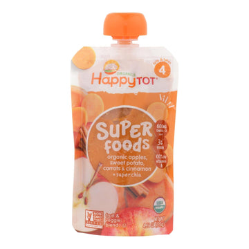 Happy Baby Happytot Organic Superfoods Sweet Potato Apple Carrot And Cinnamon - 4.22 Oz - Case Of 16 - Maras Green