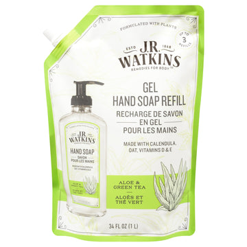 J.r. Watkins - Hand Soap Refill Aloe Green Tea - Case Of 3 - 34 Fz - Maras Green