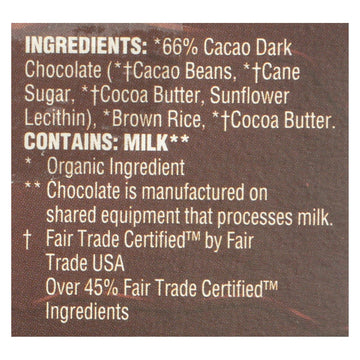 Lundberg Family Farms - Stackers Dark Chocolate - Case Of 6 - 3.3 Oz - Maras Green