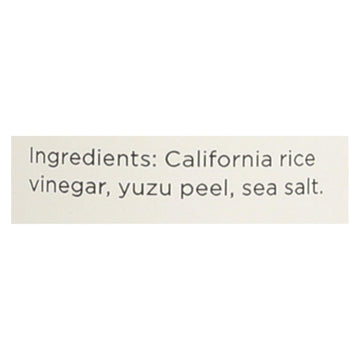 O® California Yuzu Rice Vinegar - Case Of 6 - 10.1 Fz - Maras Green