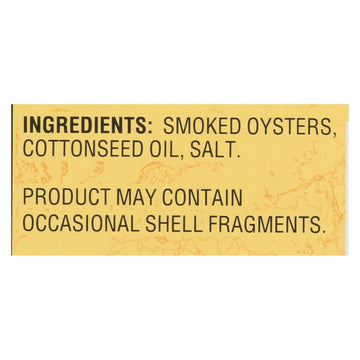 Reese Oysters - Smoked - Medium - 3.7 Oz - Case Of 10 - Maras Green