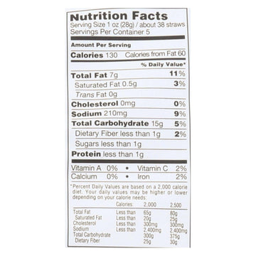 Sensible Portions Garden Veggie Straws - Sea Salt - Case Of 12 - 5 Oz. - Maras Green