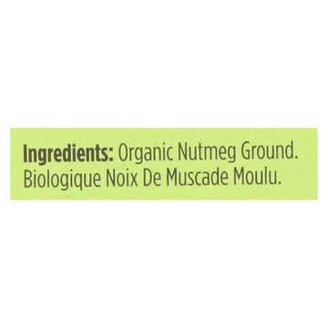 Spicely Organics - Organic Nutmeg - Ground - Case Of 6 - 0.4 Oz. - Maras Green