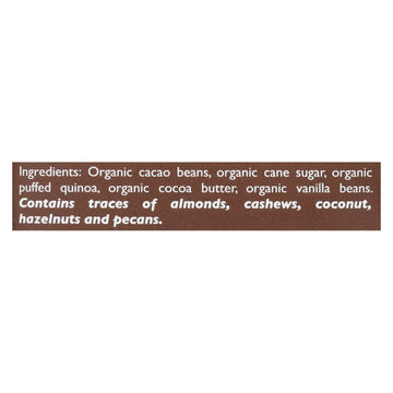 Taza Chocolate Stone Ground Organic Dark Chocolate Bar - Cacao Crunch - Case Of 10 - 2.5 Oz. - Maras Green