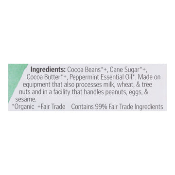 Theo Chocolate Organic Chocolate Bar - Classic - Dark Chocolate - 70 Percent Cacao - Mint - 3 Oz Bars - Case Of 12 - Maras Green