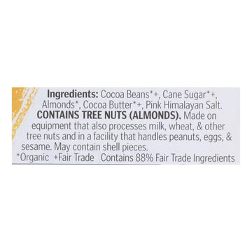 Theo Chocolate Organic Chocolate Bar - Classic - Dark Chocolate - 70 Percent Cacao - Salted Almond - 3 Oz Bars - Case Of 12 - Maras Green