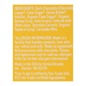 Unreal - Crispy Quinoa Chocolate Gems - Dark Chocolate - Case Of 6 - 5 Oz. - Maras Green