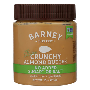 Barney Butter Almond Butter - Bare Crunchy - Case Of 6 - 10 Oz. - Maras Green