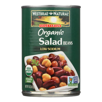 Westbrae Foods Organic Salad Beans - Case Of 12 - 15 Oz. - Maras Green