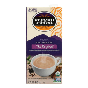 Oregon Chai Tea Latte Concentrate - The Original - Case Of 6 - 32 Fl Oz. - Maras Green