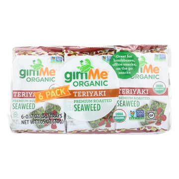 Gimme Seaweed Snacks Organic Seaweed Snack - Teriyaki - Case Of 8 - 6/.17 Oz - Maras Green