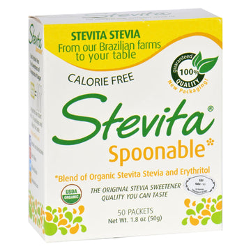 Stevita - Stevia - Spoonable - Certified Organic - 50 Packets - Maras Green