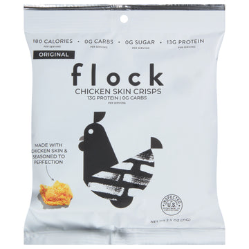 Flock - Chips Chicken Skin Original - Case Of 8 - 2.5 Oz - Maras Green