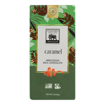 Endangered Species Chocolate - Chocolate Bar Milk Carml Sloth - Case Of 12 - 3 Oz - Maras Green