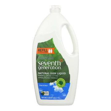 Seventh Generation - Dish Liquid Free & Clear - Case Of 3 - 50 Fluid Ounces - Maras Green