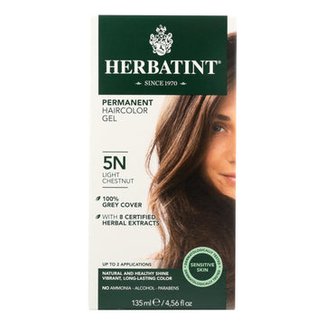 Herbatint Permanent Herbal Haircolour Gel 5n Light Chestnut - 135 Ml - Maras Green