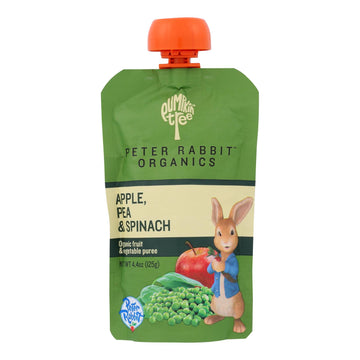 Peter Rabbit Organics Veggie Snacks - Pea Spinach And Apple - Case Of 10 - 4.4 Oz. - Maras Green