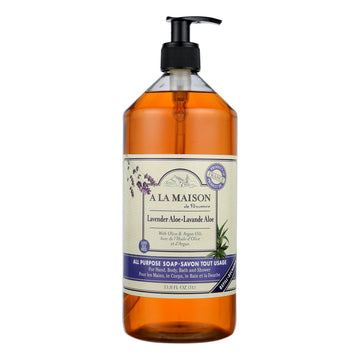 A La Maison - Liquid Hand Soap - Lavender Aloe - 33.8 Fl Oz. - Maras Green